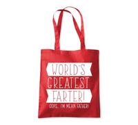 World's Greatest Farter Joke Tote Shopping Bag 10 Litres Capacity 42 x 38cm