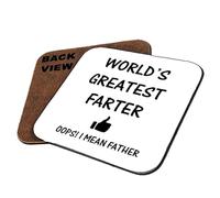 World's Greatest Farter Oops! I Mean Father, Tea, Drink Coaster (Square Coaster MDF)