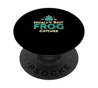 World's Greatest Frog Catcher Cute Amphibian Frog Lover PopSockets Adhesive PopGrip