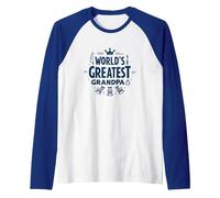 World's Greatest Grandpa: Royalty of Relaxation Raglan Baseball Tee, Men, Royal Blue/White, L