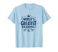 World's Greatest Grandpa: Royalty of Relaxation T-Shirt, Men, Baby Blue, L