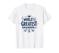 World's Greatest Grandpa: Royalty of Relaxation T-Shirt, Men, White, 6XL