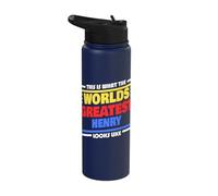 World's Greatest Henry Saying Funny Henry Name Stainless Steel Insulated Water Bottle