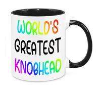 World's Greatest Kn*bhead - Funny Birthday Christmas Funny Gift Present Novelty Gift for Mum Dad Friend Sister Brother Grandparents Gift for Him Her Secret Santa Office Quotes Coffee Mug (Rainbow)