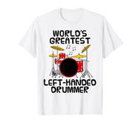 World's Greatest Left-Handed Drummer, Drum Teacher Funny T-Shirt