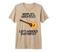 World's Greatest Left Handed Guitarist, Acoustic Guitar Premium T-Shirt