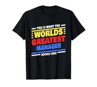 World's Greatest Manager Saying Funny Manager Value Graphic T-Shirt, Men, Black, L