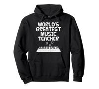 World's Greatest Music Teacher, Piano Pianist Musician Funny Pullover Hoodie