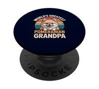 World's Greatest Pomeranian Grandpa Funny Pom Dog Lover PopSockets Adhesive PopGrip