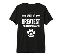 Worlds Greatest Saint Bernard Dog Dad Paw Print Pet Father Premium T-Shirt
