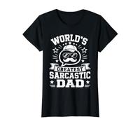 Worlds Greatest Sarcastic Dad, Love My Father & Papa Value Graphic T-Shirt, Women, Black, S