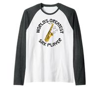 World's Greatest Sax Player, Saxophone Teacher Saxophonist Raglan Baseball Tee