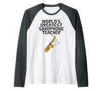 World's Greatest Saxophone Teacher, Saxophonist Musician Raglan Baseball Tee
