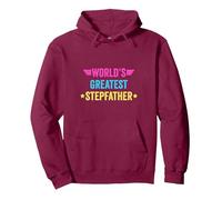 World's Greatest Stepfather Pullover Hoodie, Adult Unisex, Burgundy, X-Large