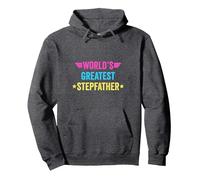 World's Greatest Stepfather Pullover Hoodie, Adult Unisex, Dark Heather Grey, Large
