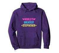 World's Greatest Stepfather Pullover Hoodie, Adult Unisex, Purple, Small
