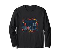 World's Greatest Uncle Fun Celebration Gift Long Sleeve T-Shirt, Adult Unisex, Black, M