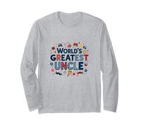 World's Greatest Uncle Fun Celebration Gift Long Sleeve T-Shirt, Adult Unisex, Heather Grey, S