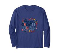 World's Greatest Uncle Fun Celebration Gift Long Sleeve T-Shirt, Adult Unisex, Navy, XL