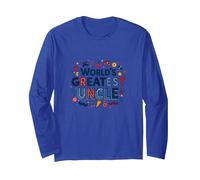 World's Greatest Uncle Fun Celebration Gift Long Sleeve T-Shirt, Adult Unisex, Royal Blue, XL