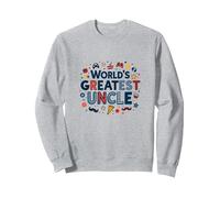 World's Greatest Uncle Fun Celebration Gift Sweatshirt, Adult Unisex, Heather Grey, S