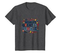 World's Greatest Uncle Fun Celebration Gift T-Shirt, Kids, Dark Heather Grey, 6 Years