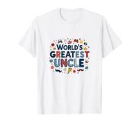 World's Greatest Uncle Fun Celebration Gift T-Shirt, Men, White, XL