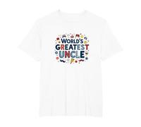 World's Greatest Uncle Fun Celebration Gift T-Shirt, Men's Big and Tall, White, 3X Tall