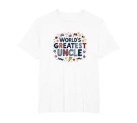 World's Greatest Uncle Fun Celebration Gift T-Shirt, Men's Big and Tall, White, 5X Tall