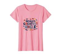 World's Greatest Uncle Fun Celebration Gift T-Shirt, Women, Pink, XS