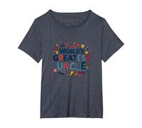 World's Greatest Uncle Fun Celebration Gift T-Shirt, Women's Plus, Heather Blue, 6X