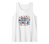 World's Greatest Uncle Fun Celebration Gift Tank Top, Men, White, S
