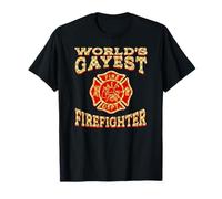WORLD'S GYEST FIREFIGHTER Fireman Fire Fighter Gay Pride T-Shirt
