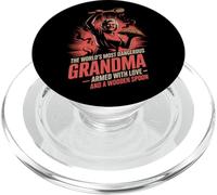 Worlds Most Dangerous Grandma Wooden Spoon Humor PopSockets PopGrip for MagSafe