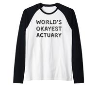 World's Okayest Actuary Retro Vintage Sarcastic Finance Raglan Baseball Tee