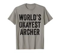 World's Okayest Archer Funny Archery Sports Distressed Retro T-Shirt