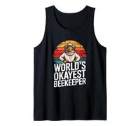 Worlds Okayest Beekeeper Funny Retro Apiary Tank Top