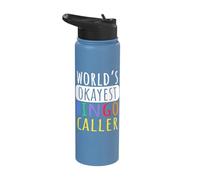 World's Okayest Bingo Caller Funny Bingo Player Stainless Steel Insulated Water Bottle
