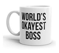 Worlds Okayest Boss Ceramic Drinkware Novelty Tea Cup Cute Tea Mugs for Café Beverages Home 330Ml