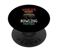 WORLD'S OKAYEST Bowling Partner Funny PopSockets Adhesive PopGrip