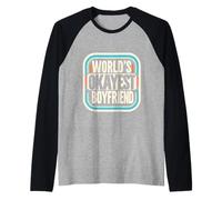 World's Okayest Boyfriend Partner Fun Relationship |- Raglan Baseball Tee
