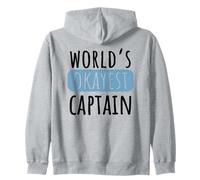 World's Okayest Captain Funny Boat Pilot Zip Hoodie