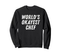 World's Okayest Chef Vintage, Retro Sarcastic Culinary Men's Sweatshirt