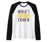 World's Okayest Coach Funny Novelty Coaching Humor Raglan Baseball Tee