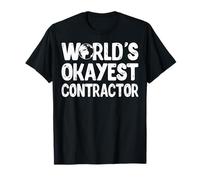 World's Okayest Contractor Funny Construction Worker Builder T-Shirt