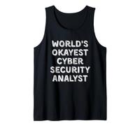 World's Okayest Cyber Security Analyst Vintage Sarcastic IT Tank Top