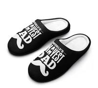 World'S Okayest Dad Beard Mens Slipper Slip On Winter Warm House Slippers Shoes Indoor Outdoor