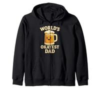 World's Okayest Dad Funny Beer Mug Humor Fathers Day Drinker Zip Hoodie