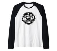 World's Okayest Dad Raglan Baseball Tee