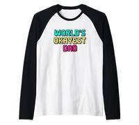 World's Okayest Dad Raglan Baseball Tee